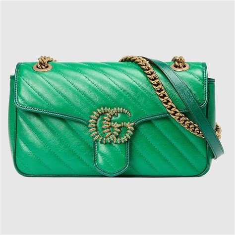 gucci mini marmont green|Gucci Marmont small shoulder bag.